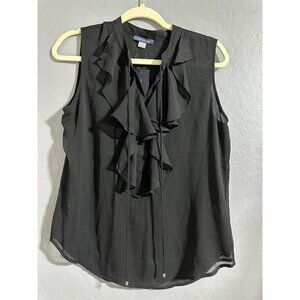 Tommy Hilfiger Women's Sheer Ruffled Sleeveless Top Size S NWT